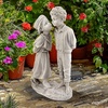 image:imageDesign Toscano Boy and Girl Garden Decor Statue 14 Inch Polyresin Antique StoneLoves First Kiss Children