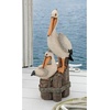 image:imageDesign Toscano Coastal Decor Oceans Perch Pelicans Garden Bird Statue 9 Inch Wide 24 Inch Tall Cast Stone Resin Full Color FinishOceans Perch