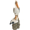image:imageDesign Toscano Coastal Decor Oceans Perch Pelicans Garden Bird Statue 9 Inch Wide 24 Inch Tall Cast Stone Resin Full Color FinishOceans Perch