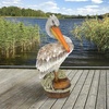 image:imageDesign Toscano Coastal Decor Oceans Perch Pelicans Garden Bird Statue 9 Inch Wide 24 Inch Tall Cast Stone Resin Full Color FinishPier 51