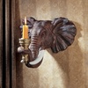 image:imageDesign Toscano Elephant African Decor Candle Holder Wall Sconce Sculpture 12 Inch Cast Stone Resin Full Color FinishSet of 2