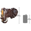 image:imageDesign Toscano Elephant African Decor Candle Holder Wall Sconce Sculpture 12 Inch Cast Stone Resin Full Color FinishSingle