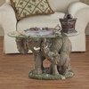 image:imageDesign Toscano Elephants Majesty GlassTopped Coffee and Cocktail Table 30 Inches Wide 18 Inches Deep 18 Inches High Glass and Polyresin Full Color Finish