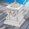 image:imageDesign Toscano English Rosette IndoorOutdoor Sculptural Garden Plinth Base Statue Riser Large 125 Inch Tall Cast Stone Resin Antique Stone FinishLarge