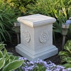 image:imageDesign Toscano English Rosette IndoorOutdoor Sculptural Garden Plinth Base Statue Riser Large 125 Inch Tall Cast Stone Resin Antique Stone FinishLarge