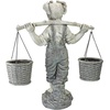 image:imageDesign Toscano Flowers for Felicity Little Girl Garden Statue with Basket Planters Medium 25 Inches Tall Cast Stone Resin Two Tone Stone Finish