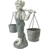 image:imageDesign Toscano Flowers for Felicity Little Girl Garden Statue with Basket Planters Medium 25 Inches Tall Cast Stone Resin Two Tone Stone Finish