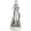 image:imageDesign Toscano Francis of Assisi Blessing Religious Garden Decor Statue with Bird Bath Feeder 19 inches Tall Cast Stone Resin Gray Stone FinishAntique Stone