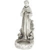 image:imageDesign Toscano Francis of Assisi Blessing Religious Garden Decor Statue with Bird Bath Feeder 19 inches Tall Cast Stone Resin Gray Stone FinishAntique Stone