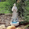 image:imageDesign Toscano Francis of Assisi Blessing Religious Garden Decor Statue with Bird Bath Feeder 19 inches Tall Cast Stone Resin Gray Stone FinishAntique Stone