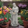 image:imageDesign Toscano Francis of Assisi Blessing Religious Garden Decor Statue with Bird Bath Feeder 19 inches Tall Cast Stone Resin Gray Stone FinishAntique Stone