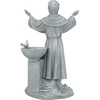 image:imageDesign Toscano Francis of Assisi Blessing Religious Garden Decor Statue with Bird Bath Feeder 19 inches Tall Cast Stone Resin Gray Stone FinishGreystone