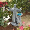 image:imageDesign Toscano Francis of Assisi Blessing Religious Garden Decor Statue with Bird Bath Feeder 19 inches Tall Cast Stone Resin Gray Stone FinishGreystone