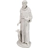 image:imageDesign Toscano Francis of Assisi Blessing Religious Garden Decor Statue with Bird Bath Feeder 19 inches Tall Cast Stone Resin Gray Stone FinishWhite