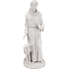 image:imageDesign Toscano Francis of Assisi Blessing Religious Garden Decor Statue with Bird Bath Feeder 19 inches Tall Cast Stone Resin Gray Stone FinishWhite