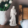image:imageDesign Toscano Francis of Assisi Blessing Religious Garden Decor Statue with Bird Bath Feeder 19 inches Tall Cast Stone Resin Gray Stone FinishWhite
