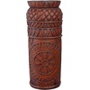 image:imageDesign Toscano Grand Tiki Face Kanaloa Teeth IndoorOutdoor Side Table Statue Patio Bar Den 20 inch tall Cast Stone Resin Woodtone FinishFaux Woodtone Finish