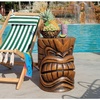 image:imageDesign Toscano Grand Tiki Face Kanaloa Teeth IndoorOutdoor Side Table Statue Patio Bar Den 20 inch tall Cast Stone Resin Woodtone FinishHandcast Polyresin  Woodtone Finish