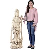 image:imageDesign Toscano GuanYin Patroness of Compassion Asian Decor Outdoor Garden Statue 54 inches Tall Fiberglass Cast Stone Resin Limestone FinishStanding Goddess