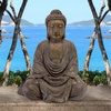 image:imageDesign Toscano Jolly Hotei Laughing Man Asian Decor IndoorOutdoor Garden Statue 26 inches tall Cast Stone Resin Two Tone Stone FinishMeditating Buddha