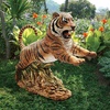 image:imageDesign Toscano Jungle Cat Leaping Bengal Tiger Outdoor Garden Animal Statue 32 Inch Resin Full Color Finish