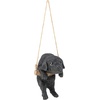 image:imageDesign Toscano Labrador Retriever Dog IndoorOutdoor Garden Statue 9 Inch Wide 15 Inch Tall Cast Stone Resin Black Painted FinishHanging Puppy
