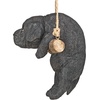image:imageDesign Toscano Labrador Retriever Dog IndoorOutdoor Garden Statue 9 Inch Wide 15 Inch Tall Cast Stone Resin Black Painted FinishHanging Puppy