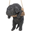 image:imageDesign Toscano Labrador Retriever Dog IndoorOutdoor Garden Statue 9 Inch Wide 15 Inch Tall Cast Stone Resin Black Painted FinishHanging Puppy