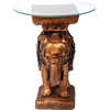 image:imageDesign Toscano Maharajah Elephant Indian Decor Glass Topped Side Table 18 Inches Diameter 22 Inches Tall Handcast Polyresin Black and Gold Finish