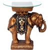 image:imageDesign Toscano Maharajah Elephant Indian Decor Glass Topped Side Table 18 Inches Diameter 22 Inches Tall Handcast Polyresin Black and Gold Finish