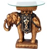 image:imageDesign Toscano Maharajah Elephant Indian Decor Glass Topped Side Table 18 Inches Diameter 22 Inches Tall Handcast Polyresin Black and Gold Finish