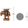 image:imageDesign Toscano Maharajah Elephant Indian Decor Glass Topped Side Table 18 Inches Diameter 22 Inches Tall Handcast Polyresin Black and Gold Finish