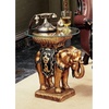 image:imageDesign Toscano Maharajah Elephant Indian Decor Glass Topped Side Table 18 Inches Diameter 22 Inches Tall Handcast Polyresin Black and Gold Finish