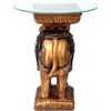 image:imageDesign Toscano Maharajah Elephant Indian Decor Glass Topped Side Table 18 Inches Diameter 22 Inches Tall Handcast Polyresin Black and Gold Finish