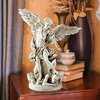 image:imageDesign Toscano Michael the Archangel Religious Garden Decor Statue 14 inches wide 17 inches tall Cast Stone Resin Antique Stone Finish