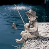 image:imageDesign Toscano NG32122 Frederic the Little Fisherman of Avignon Lightweight Polyresin Statue 15 Inch Two Tone StoneFrederic the Little Fisherman
