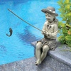 image:imageDesign Toscano NG32122 Frederic the Little Fisherman of Avignon Lightweight Polyresin Statue 15 Inch Two Tone StoneSmall Nellies Big Catch