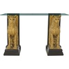image:imageDesign Toscano Royal Egyptian Cheetah Cat Console Table 55 Inch Wide 34 Inch Tall Cast Stone Resin and Glass Gold and Woodtone FinishConsole