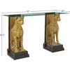 image:imageDesign Toscano Royal Egyptian Cheetah Cat Console Table 55 Inch Wide 34 Inch Tall Cast Stone Resin and Glass Gold and Woodtone FinishConsole