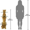 image:imageDesign Toscano Royal Egyptian Cheetah Cat Console Table 55 Inch Wide 34 Inch Tall Cast Stone Resin and Glass Gold and Woodtone FinishPedestal Table