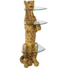 image:imageDesign Toscano Royal Egyptian Cheetah Cat Console Table 55 Inch Wide 34 Inch Tall Cast Stone Resin and Glass Gold and Woodtone FinishPedestal Table