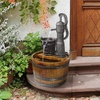 image:imageDesign Toscano SS11155 Water Fountain  Cistern Well Pump Wood Barrel Garden Decor Fountain  Outdoor Water Featurefull color