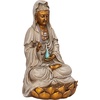 image:imageDesign Toscano Seated GuanYin Patroness Compassion Lotus Asian Decor IndoorOutdoor Garden Statue 12 inch Cast Stone Resin Stone amp Metallic Finish