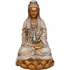 image:imageDesign Toscano Seated GuanYin Patroness Compassion Lotus Asian Decor IndoorOutdoor Garden Statue 12 inch Cast Stone Resin Stone amp Metallic Finish