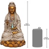 image:imageDesign Toscano Seated GuanYin Patroness Compassion Lotus Asian Decor IndoorOutdoor Garden Statue 12 inch Cast Stone Resin Stone amp Metallic Finish