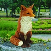 image:imageDesign Toscano Simon The Woodland Fox IndoorOutdoor Garden Statue for Patio Pool or Lawn 18 Inch Tall Cast Stone Resin Red Orange PaintSimon