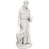 image:imageDesign Toscano Francis of Assisi Blessing Religious Garden Decor Statue with Bird Bath Feeder 19 inches Tall Cast Stone Resin Gray Stone FinishWhite