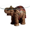 image:imageDesign Toscano Jaipur Elephant Festival GlassTopped Coffee and Cocktail Table 30 Inches Wide 18 Inches Deep 18 Inches High Glass and Polyresin Full Color Finish