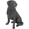 image:imageDesign Toscano Labrador Retriever Dog IndoorOutdoor Garden Statue 9 Inch Wide 15 Inch Tall Cast Stone Resin Black Painted FinishSitting