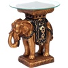image:imageDesign Toscano Maharajah Elephant Indian Decor Glass Topped Side Table 18 Inches Diameter 22 Inches Tall Handcast Polyresin Black and Gold Finish